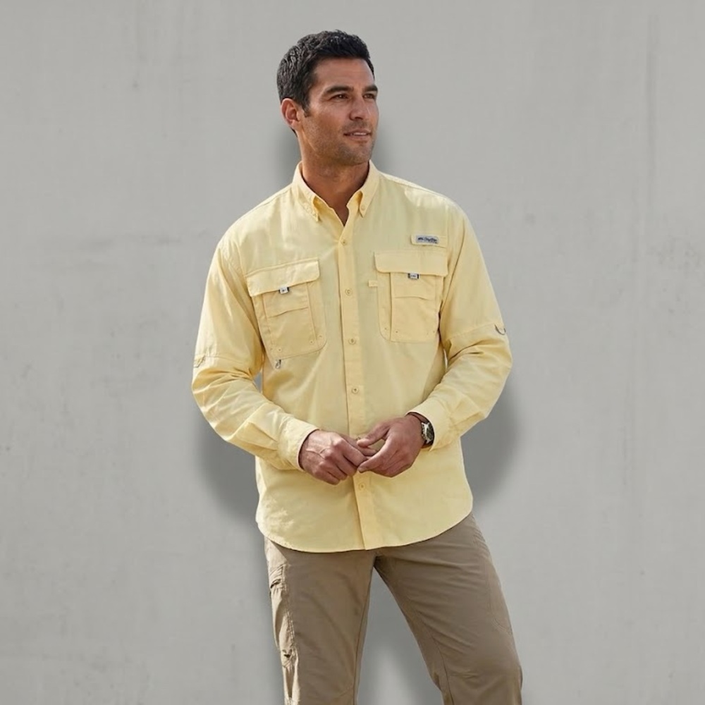 Columbia Men's Yellow Lightweight Shirt Jacket